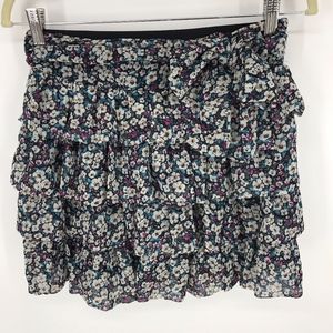 Rachael & Chloe Floral Ruffle Mini Skirt